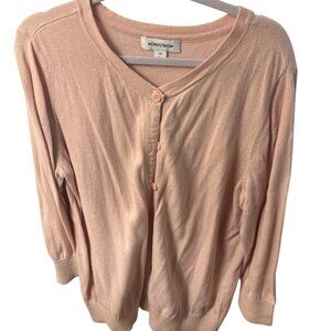 Nordstrom Blush Pink Button-Front Cardigan